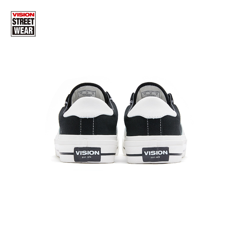 VISION官方  V76 经典黑色低帮帆布鞋春夏滑板运动百搭休闲运动鞋