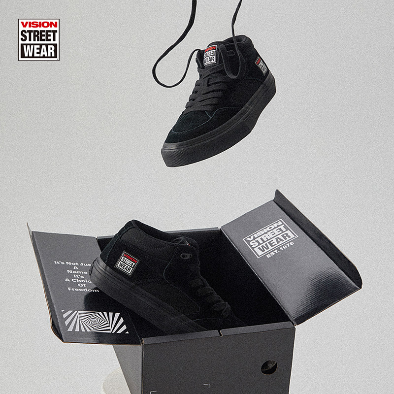 VISION官方 CONCAVE黑武士经典街头中帮复古翻毛皮滑板鞋男女,淘宝优惠券,粉丝福利购,淘宝优惠卷