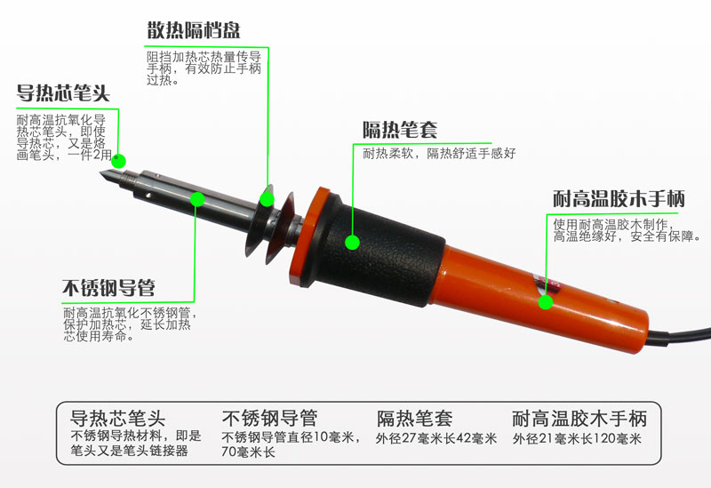 葫芦木板烙画工具 烙画笔 电烙铁烙花火画烫花烫画用电烙铁火绘笔 - 图3