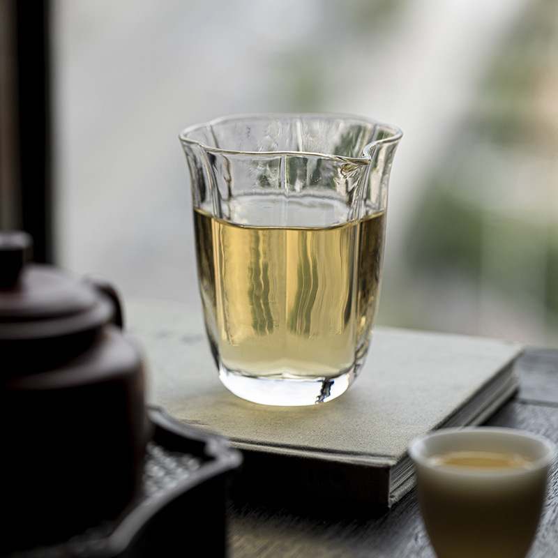 清欢丨冰晶花口公道杯 加厚玻璃分茶器公杯 功夫茶具茶道配件