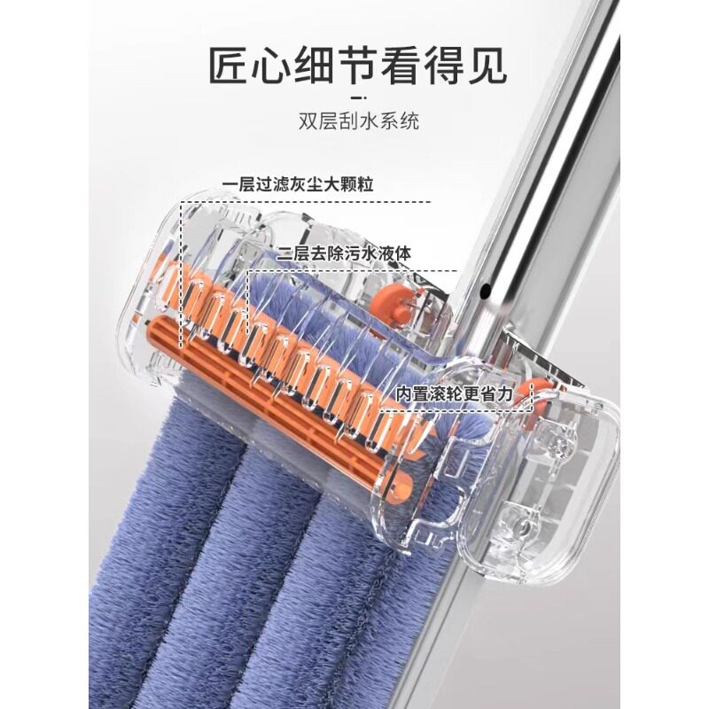 西扬2025新款免手洗拖把平板家用懒人地拖布拖地神器一拖净