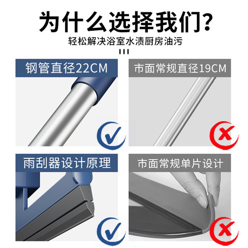 魔术扫把家用硅胶拖把两用浴室地刮地板刮水器扫地神器卫生间 - 图0