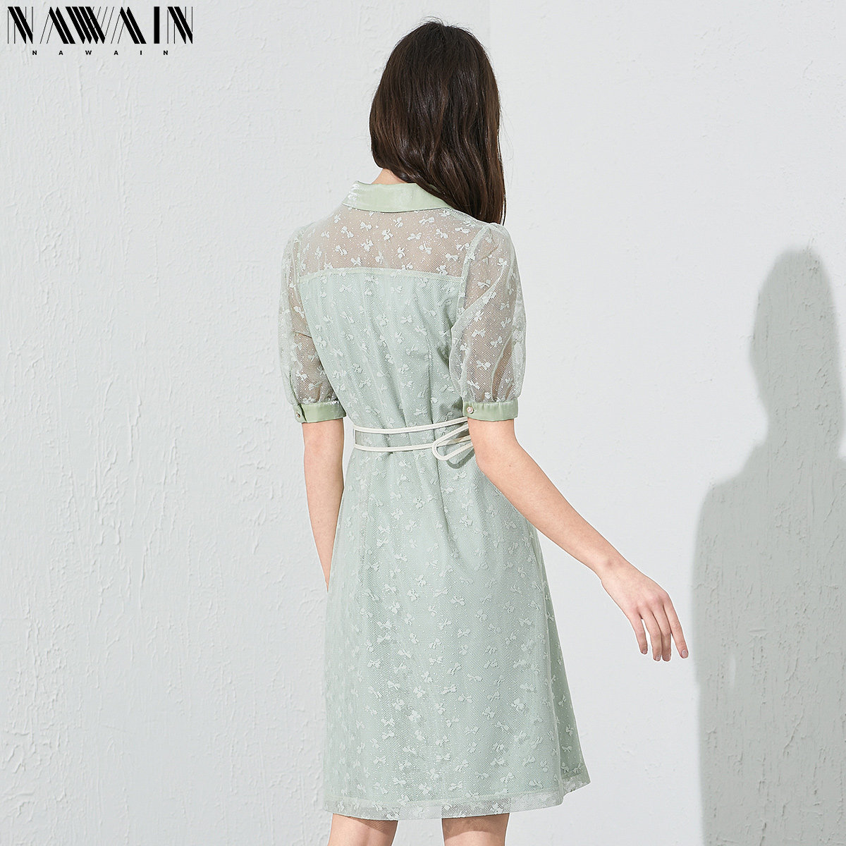 纳纹中长款网纱2020夏新品连衣裙 纳纹服饰连衣裙
