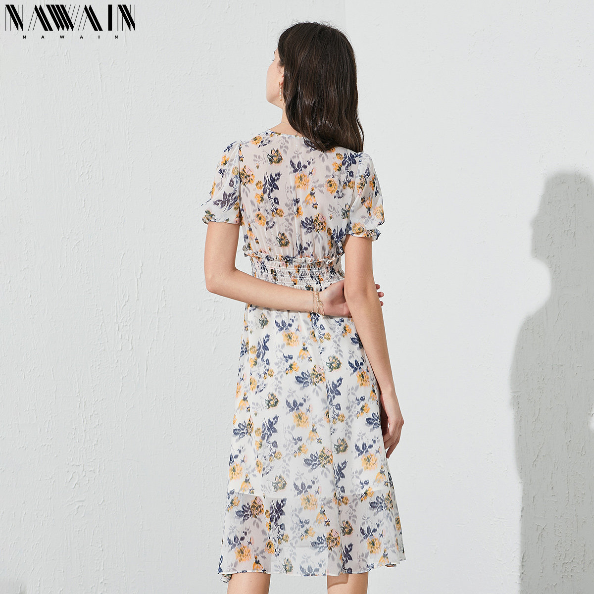 纳纹法式复古雪纺碎花夏款2020长裙 纳纹服饰连衣裙