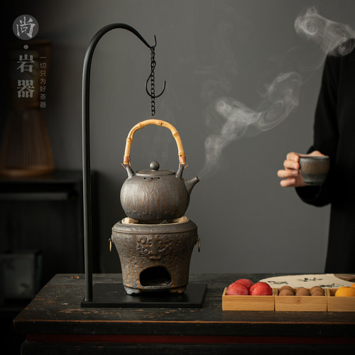 老式煮茶壶碳炉家用煮茶套装酒精炭火炉大容量煮茶提梁壶围炉煮茶 - 图3