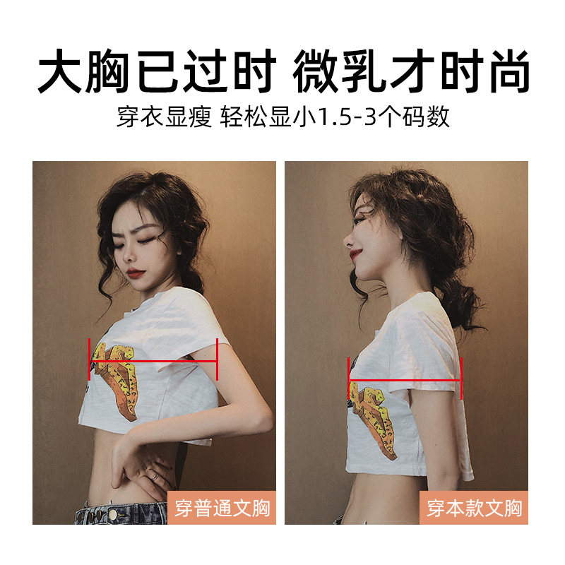 美背夏季聚拢大胸显小无钢圈文胸 安娜蜜语文胸