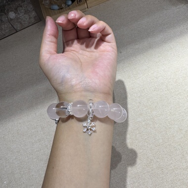 原创白水晶狐牌+荧光粉奶白+白水晶+白水跑环15.4mm好运【H14】