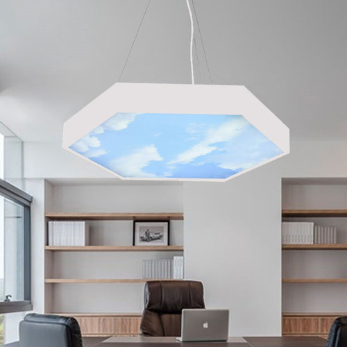 简约led吊灯蓝天白云造型灯办公室工作室商场健身房网咖长条灯具 - 图1