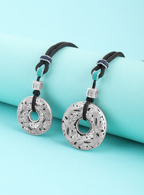 宫匠造办福银十朝十美四季平安足银吊坠手工錾刻银项坠