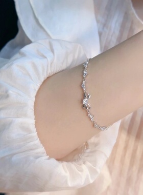 s925纯银蝴蝶结手链女生轻奢