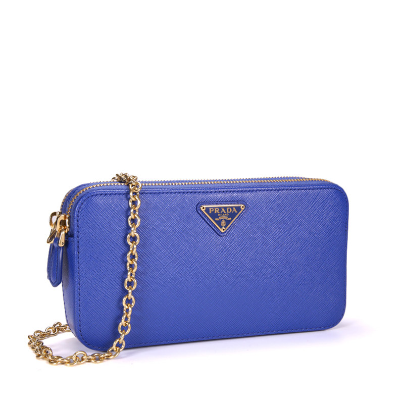 prada 20新款手拿logo牛皮链条钱包 FLOX海外女士包袋