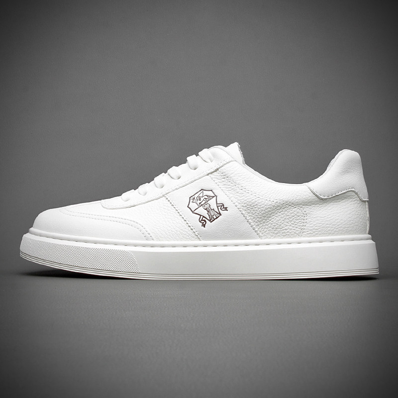 小白鞋男款2026新款头层牛皮时尚荔枝纹透气百搭男士轻便休闲板鞋,淘宝优惠券,粉丝福利购,淘宝优惠卷