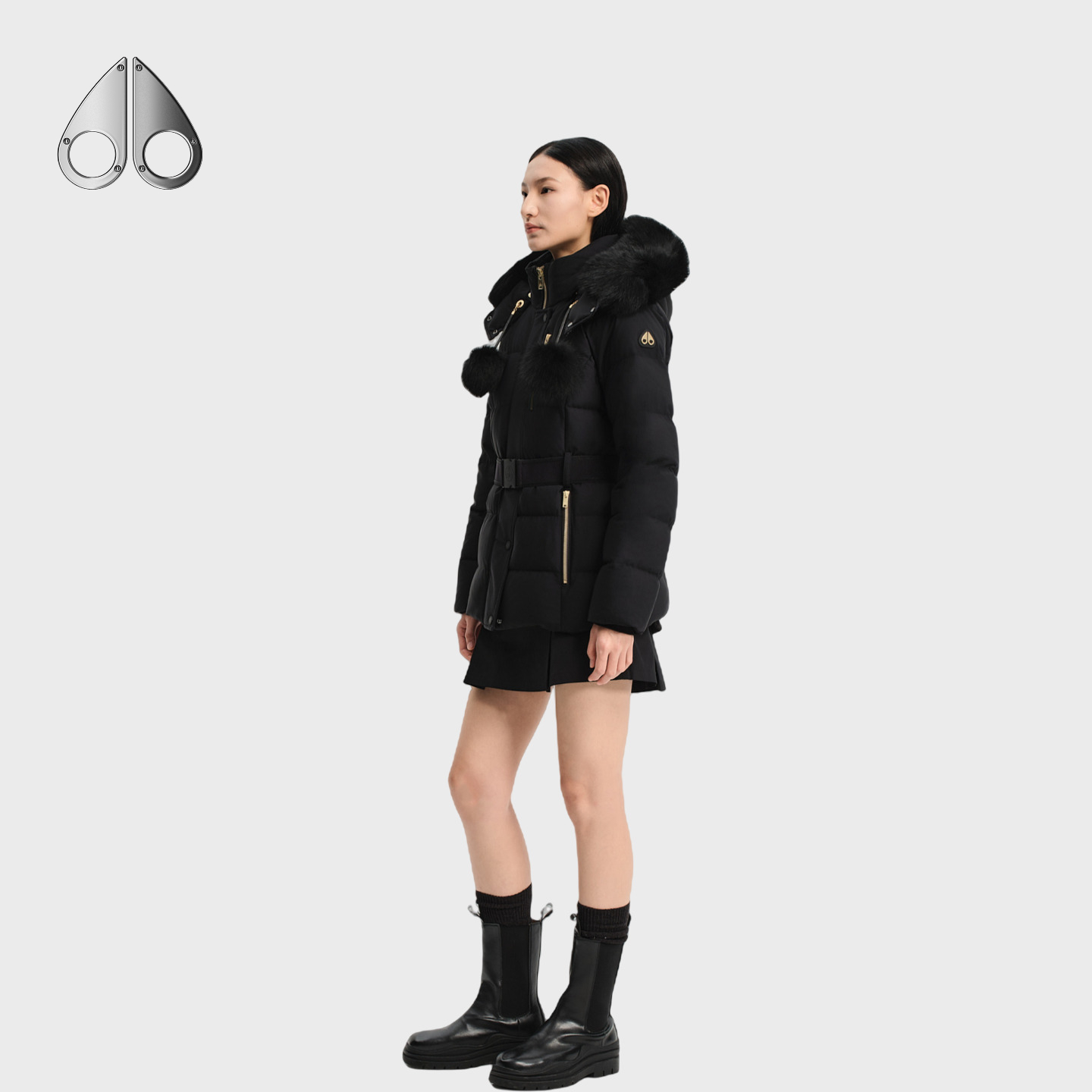 [秋冬新品]MOOSE KNUCKLES 女士金标连帽鹅绒小剪刀羽绒服 - 图2