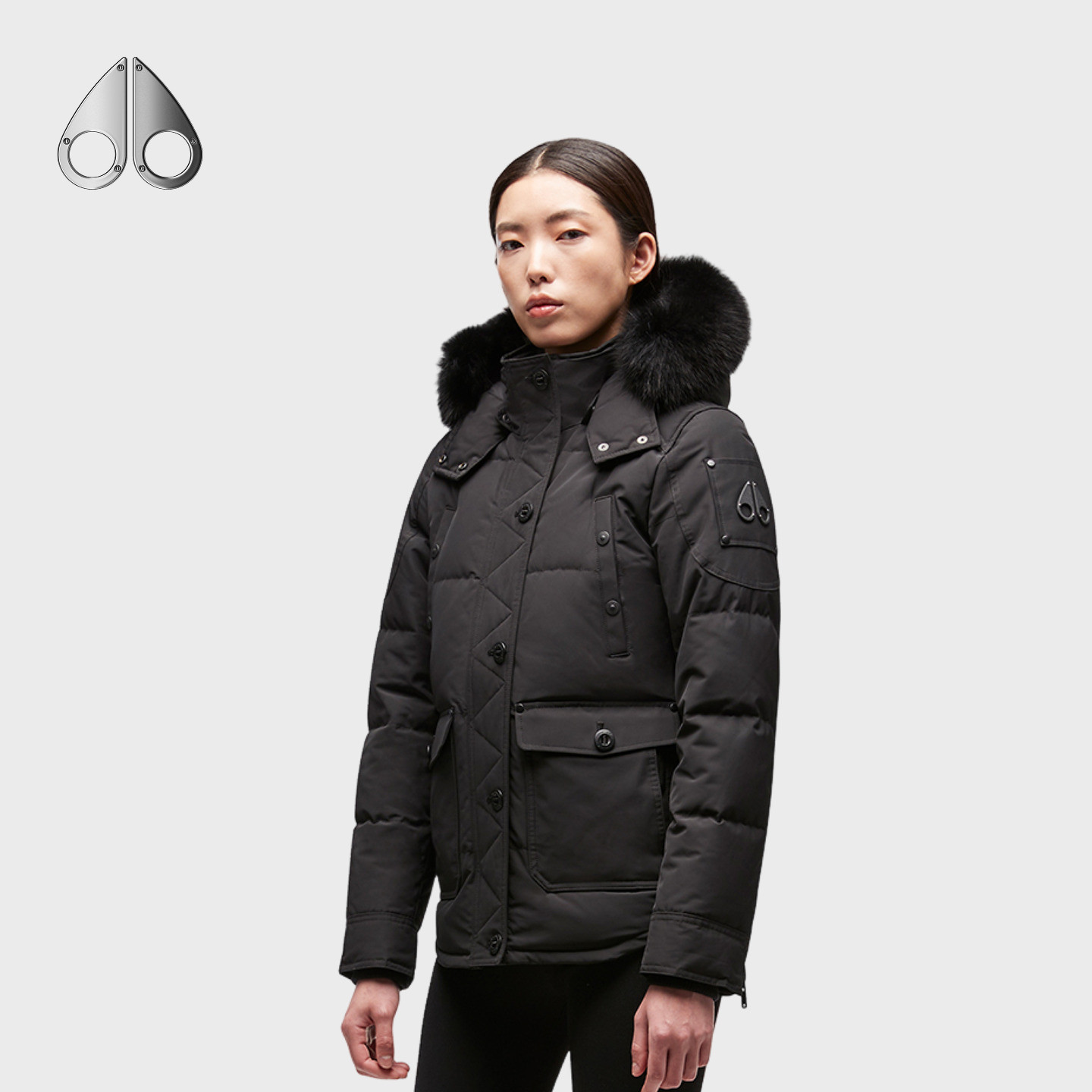 MOOSE KNUCKLES ONYX 女士霜狐毛领休闲短款羽绒夹克外套,淘宝优惠券,粉丝福利购,淘宝优惠卷