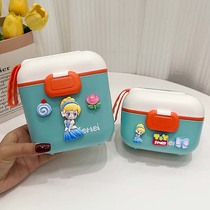 Baby milk powder box portable out-split Damp Seal Tank Cute Cartoon Baby Rice Flour storage box