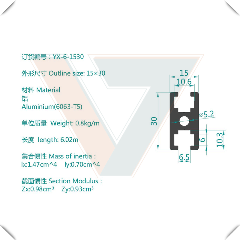 工业铝型材1530铝型材框架 H型铝型材底座面板支撑铝合金型材-图2