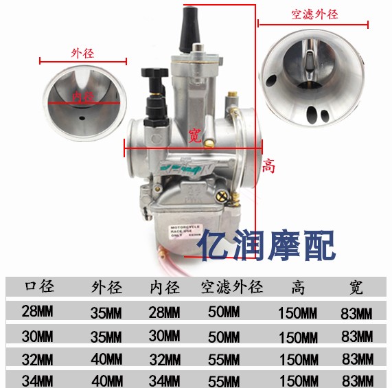 摩托踏板越野车配件PWK化油器KR150两面怠速可互换闸刀kx85CR包邮