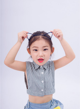 儿童假领子男女通用纯棉条纹