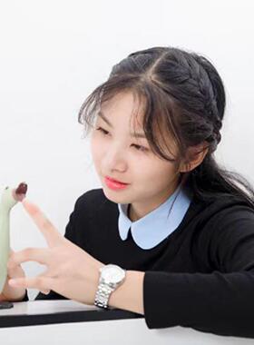 蓝色假领子女百搭毛衣衬衫