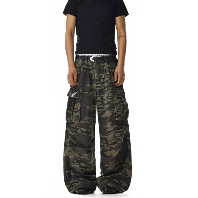 American retro camouflage overalls for men and women