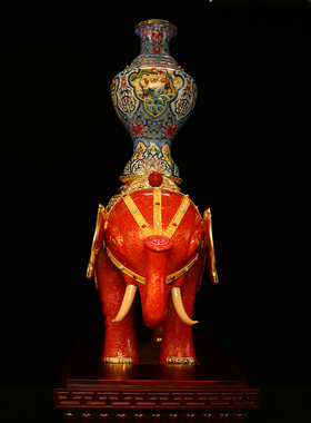 《福运吉象》漆器珐琅尊张同禄