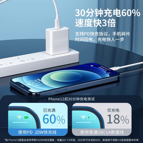 极客小K 20w适用于苹果数据线13promaxPD充电线11手机12快充线6splus闪充8p平板typec转适用lighting加长2米7 - 图1