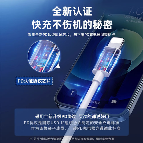 极客小K 20w适用于苹果数据线13promaxPD充电线11手机12快充线6splus闪充8p平板typec转适用lighting加长2米7 - 图0