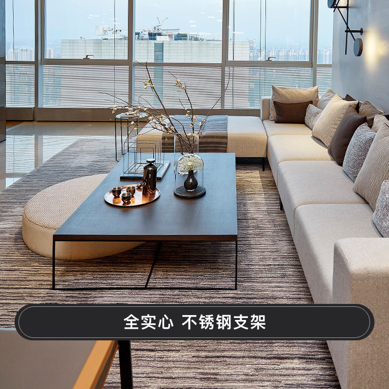 意式极简茶几简约现代设计师款侘寂风创意长方形日式实木北欧家用_虎窝淘