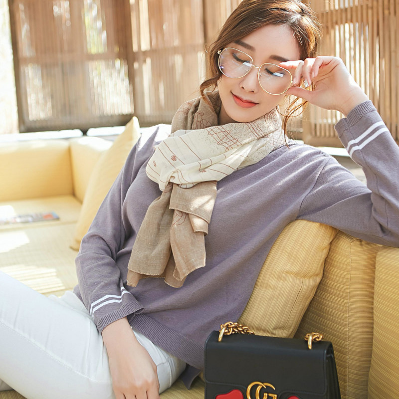 棉麻女士韩版文艺长款两用纱巾 奥颜美围巾/丝巾/披肩