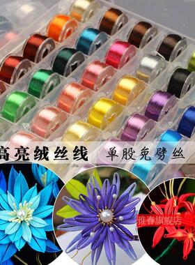 diy缠花蚕丝线花线绣线苏绣工手绣线刺湘绣免劈桑无捻绒花线湖