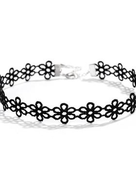 黑色蕾丝项圈choker锁骨链短款脖