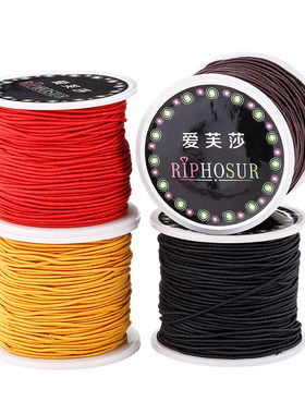翡翠手串。串珠绳弹力线貔貅佛珠家用橄榄核编制绳线黄金创意手链