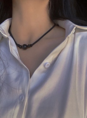 diydiy石女黑情侣锁骨曜链男黑绳