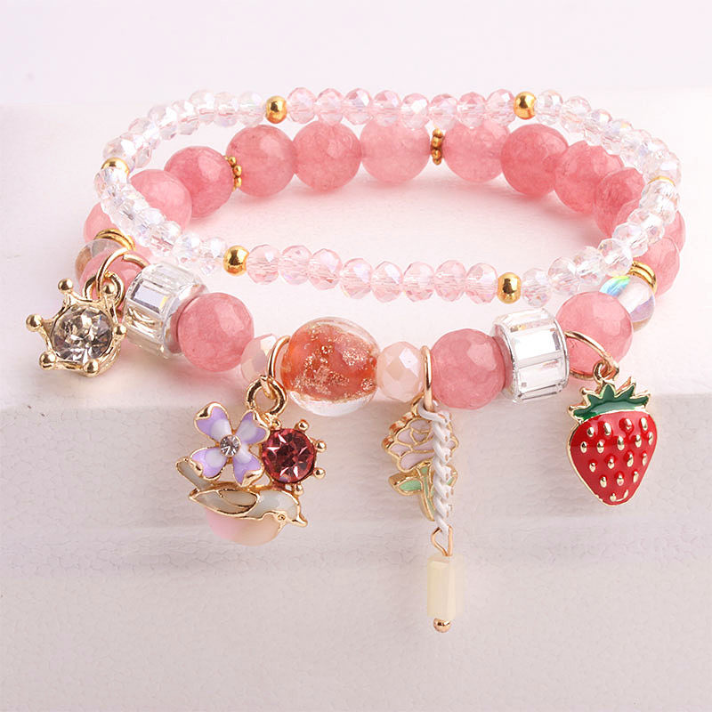 diy手链女ns小众设计公主手串女童可爱i小女环孩水晶手闺蜜手饰