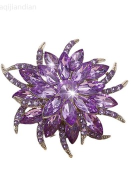 欧美水晶太阳花胸针外套衣领丝巾