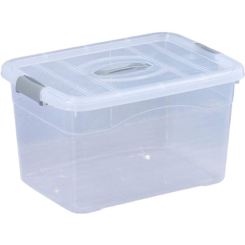 加厚透明塑料收纳箱特大号衣服玩具整理箱有盖储物箱子零食收纳盒 - 图3