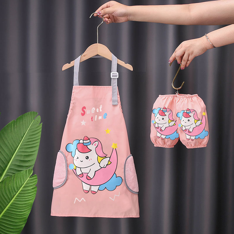 儿童围裙可擦手幼儿园画画美术8-12岁6女孩男童罩衣洗碗防水防油,淘宝优惠券,粉丝福利购,淘宝优惠卷