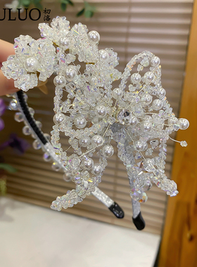 CL493轻奢手工蝴蝶发箍女高级感外出佩戴头箍显脸小发卡发饰头饰