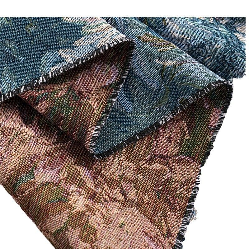 莫奈油画风高精密提花设计师面料手工diy沙发桌布抱枕包裙子靠垫,淘宝优惠券,粉丝福利购,淘宝优惠卷