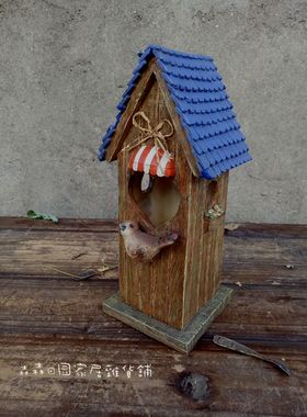 树脂乡村风小屋拍摄道具古董娃娃