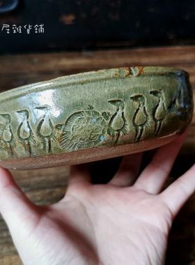 柴烧瓷器手工复古仙鹤茶洗茶道具