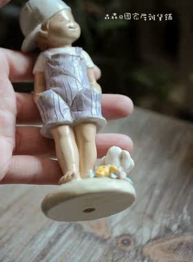 样品树脂美式乡村风站姿古董娃娃