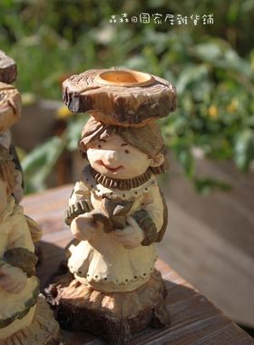 天使人偶烛台儿童房餐厅家居装饰