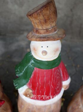 树脂圣诞节复古做旧大型家居装饰