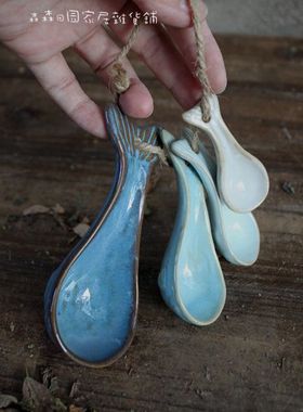 陶瓷渐变蓝色地中海家居装饰挂件