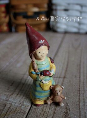 美式乡村风荷兰小矮人古董娃娃