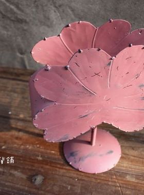 法式风铁艺复古做旧烛台装饰品