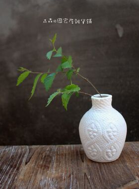 出口磨砂美式乡村风小花瓶白瓷