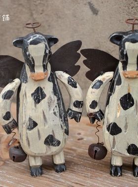 小动物美式乡村风天使工艺摆件