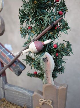 彩绘复古做旧麋鹿儿童房工艺摆件